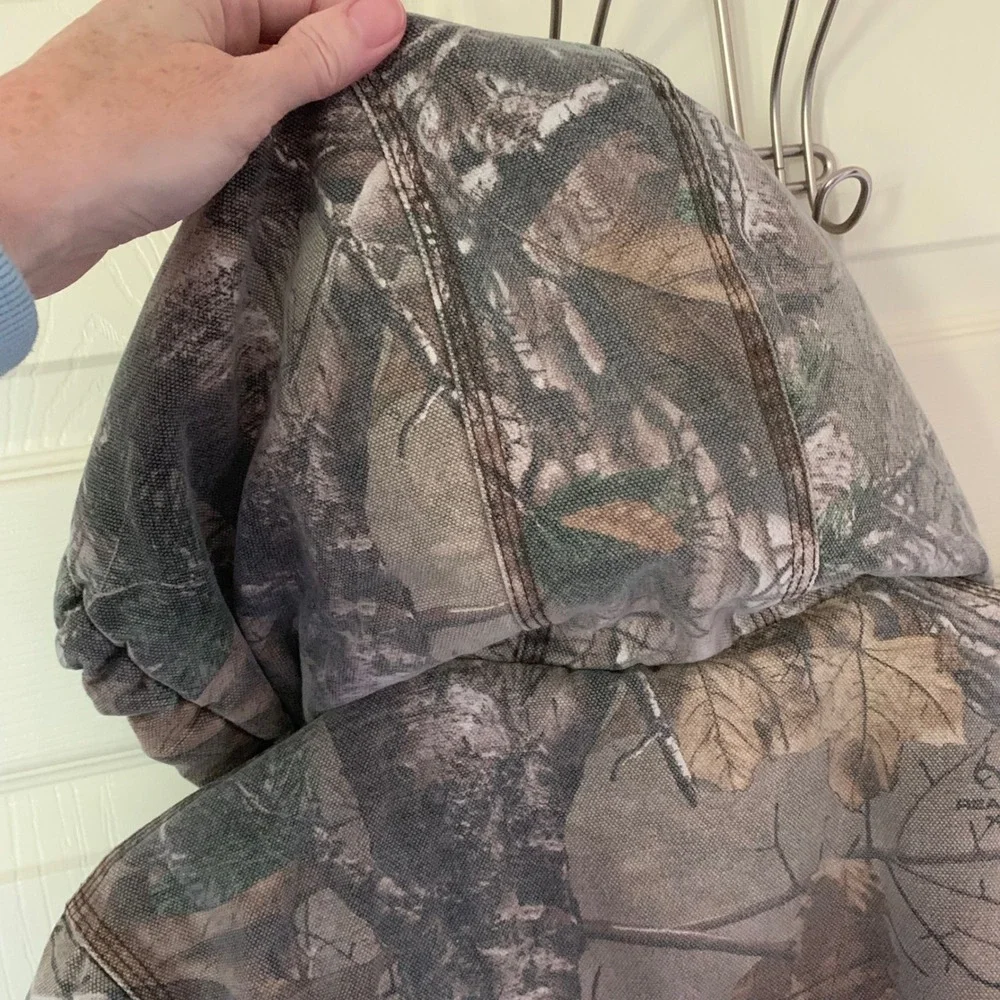 Carhartt Kids M 10-12 Active Jacket Realtree Camo Quilted Lined Hooded Canvas